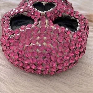 CHROME ANGELS SoCal PINK Swarovski Crystals SKULL Buckle Embossed Leather Belt Chrome Angels | Accessories | Chrome Angels Socal Pink  main image 4